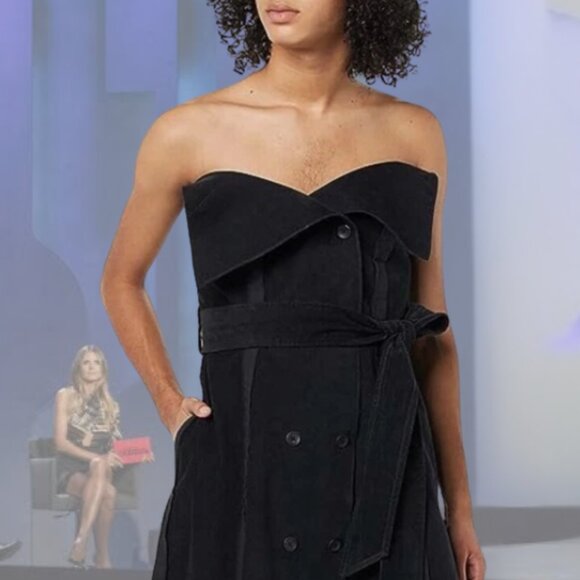 NWT - MAKING THE CUT - Deconstructed Strapless Corduroy  Dress - Black - S | M - Picture 3 of 8